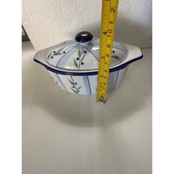 Cook Street Butter Boat Set Blueberry Patterned Ceramic Includes Extra Pieces - Picture 6 of 6